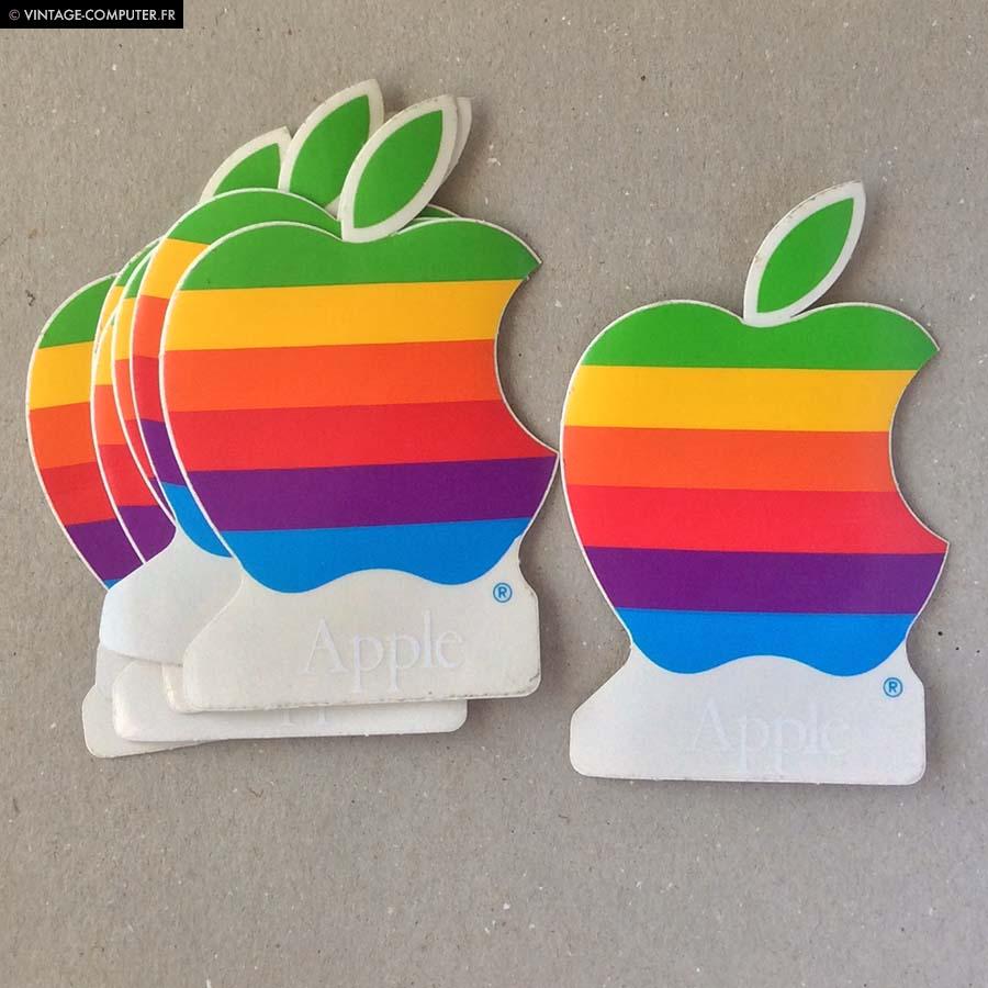 Apple computer rainbow stickers (white fonts)